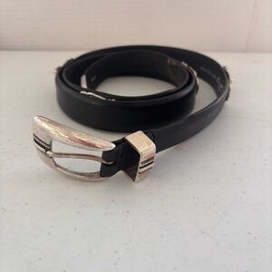 Emmons FL Gators Studded Belt SZ 42 Black Italian Saddle Leather Silver Accents